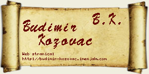 Budimir Kožovac vizit kartica